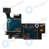 Samsung Galaxy Note 2 N7100 Cititor card SIM Modul cititor card SD, piesa de schimb neagra 1236SN2S / 216B JC9J