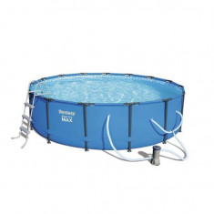 Piscina rotunda cu scara Bestway Steel Pro Max Pool, cadru metalic, pompa de filtrare, 457x107 cm Mania Tools foto