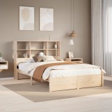 VidaXL Pat cu bibliotecă fără saltea, 120x200 cm, lemn masiv de pin