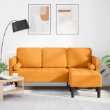 vidaXL Canapea formă L, 3 locuri, galben &icirc;nchis, 160 cm, textil