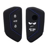 Husa Cheie Auto pentru VW / Skoda / Seat - 3 Butoane, kwmobile, Silicon, Negru, 52651.04