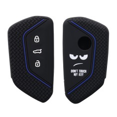 Husa Cheie Auto pentru VW / Skoda / Seat - 3 Butoane, kwmobile, Silicon, Negru, 52651.04