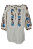 Bluza tip ie dama B2, bej/maro , marimea 2XL