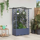 vidaXL Pat Ridicat cu Trellis și Acoperiș Gri 122 x 40 x 141 cm PP 42032560