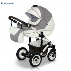 Krausman - Carucior 3 in 1 Sendo White-Light Brown foto