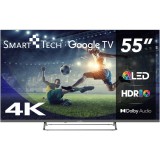 Televizor SmartTech QLED 55QG02V, 139 cm, Google TV, 4K Ultra HD, Clasa E (Model 2024), Smart Tech