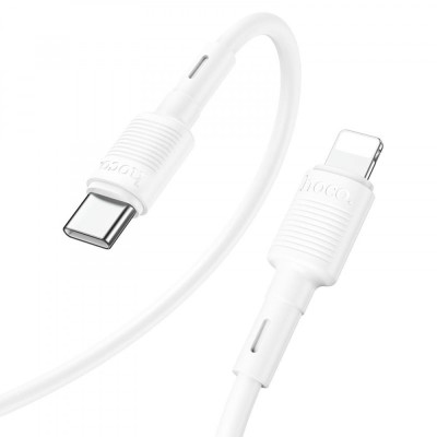 Cablu transfer date si incarcare Hoco X83 USB-C - tip Lightning PD20W 1m, Alb foto