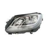 Far Mercedes Clasa C W205, 01.2014-, partea Stanga, electric, tip bec H7+H7, cu motoras, cu lumini de zi cu LED, crom-platinium, TYC