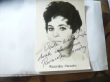 Fotografie cu autograf Actrita Roxandra Horodny 1972 , 14,5x10,2cm