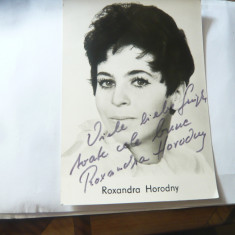 Fotografie cu autograf Actrita Roxandra Horodny 1972 , 14,5x10,2cm