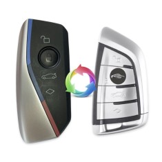 Carcasa Cheie Compatibila cu Bmw pentru Transformat in modelul nou, 4 Butoane, FEM, Negru Cu Metal
