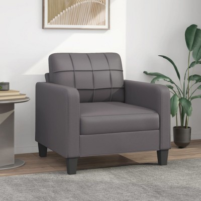 vidaXL Canapea de o persoană, gri, 60 cm, piele ecologică 359109 foto