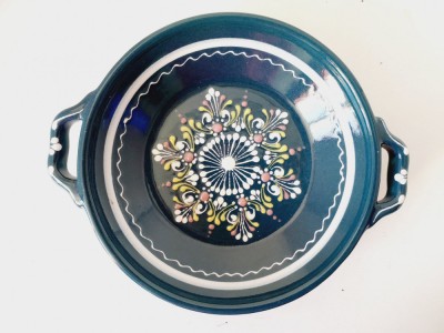 Farfurie bol ceramica Gmundner Keramik Austria Hand Made, motiv etno rustic foto