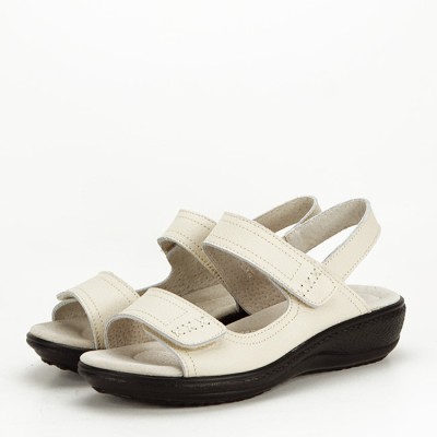 Sandale crem din piele naturala DLNY7855 129 Confort foto