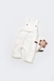 Salopeta Velvet BabyCosy Ecru Bumbac Organic 12-18 Luni Maneca Lunga Unisex GOTS