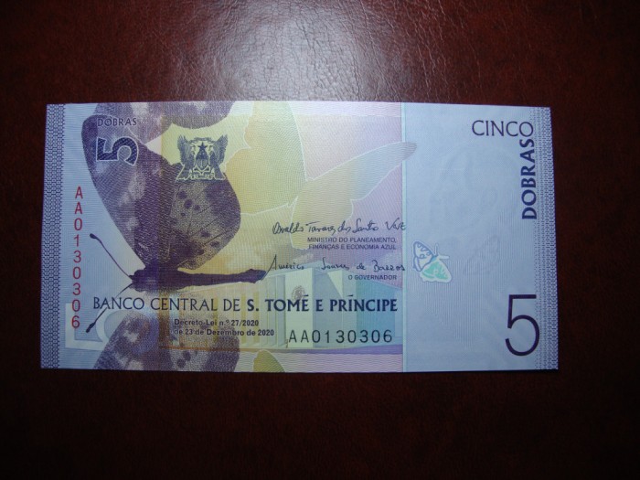 SAO TOME 5 DOBRAS 2020 UNC