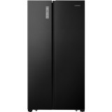 Side by side Heinner HSBS-HS519NFBKE++, 519 l, Full No Frost, Clasa E, Display touch, Alarma usa deschisa, H 1786 cm, Negru