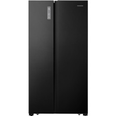 Side by side Heinner HSBS-HS519NFBKE++, 519 l, Full No Frost, Clasa E, Display touch, Alarma usa deschisa, H 1786 cm, Negru