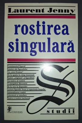 Laurent Jenny - Rostirea singulara foto
