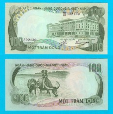 Vietnam Sud (p#31) 100 Dong 1972 UNC &#039;Bivoli&#039; serie: 392130