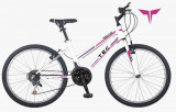 Bicicleta MTB copii TEC Eros, culoare alb/roz/mov, roata 24&quot;, cadru din otel PB Cod:222425000111