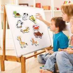 Set Jucării Magnetice, 30 Bucăți, Animale, Carton, Multicolor, V&acirc;rstă 3+ Ani