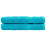 vidaXL Prosoape de saună premium SOLUND 2 buc. turcoaz 80x200cm 600gsm