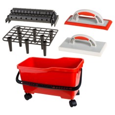 Set placare cu galeata/rola/gratar/cauciuc/burete/roti foto