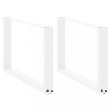 VidaXL Picioare pentru măsuță de cafea &icirc;n formă de U, 2 buc., alb, 70x(42-43) cm, oțel