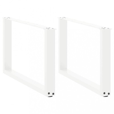 vidaXL Picioare pentru măsuță de cafea &amp;icirc;n formă de U, 2 buc., alb, 70x(42-43) cm, oțel 4013165 foto