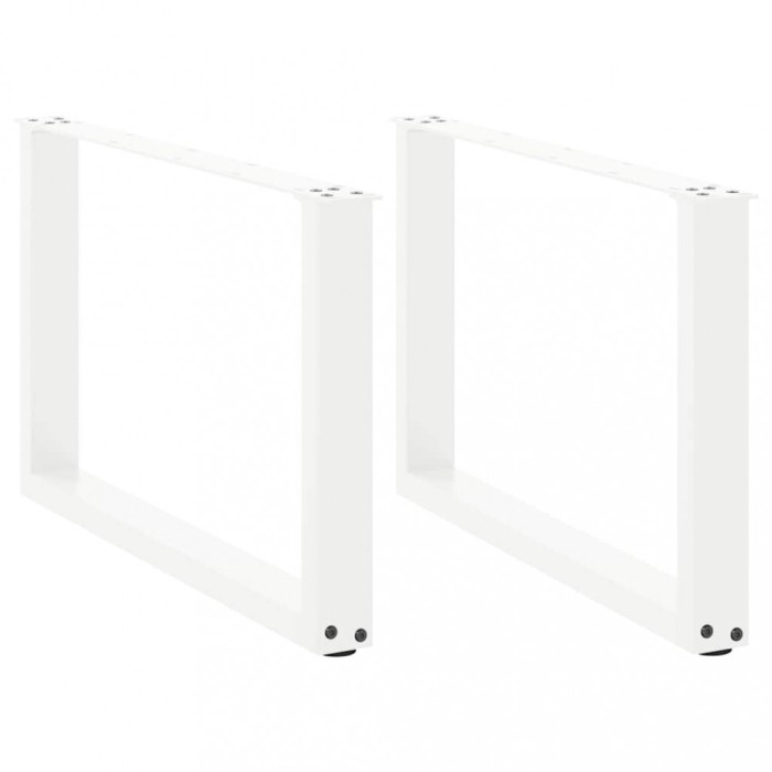 vidaXL Picioare pentru măsuță de cafea &icirc;n formă de U, 2 buc., alb, 70x(42-43) cm, oțel 4013165