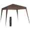 Pavilion pentru gradina/terasa, cadru otel, material Oxford, pliabil, cafeniu, 2.97x2.97x2.5 m