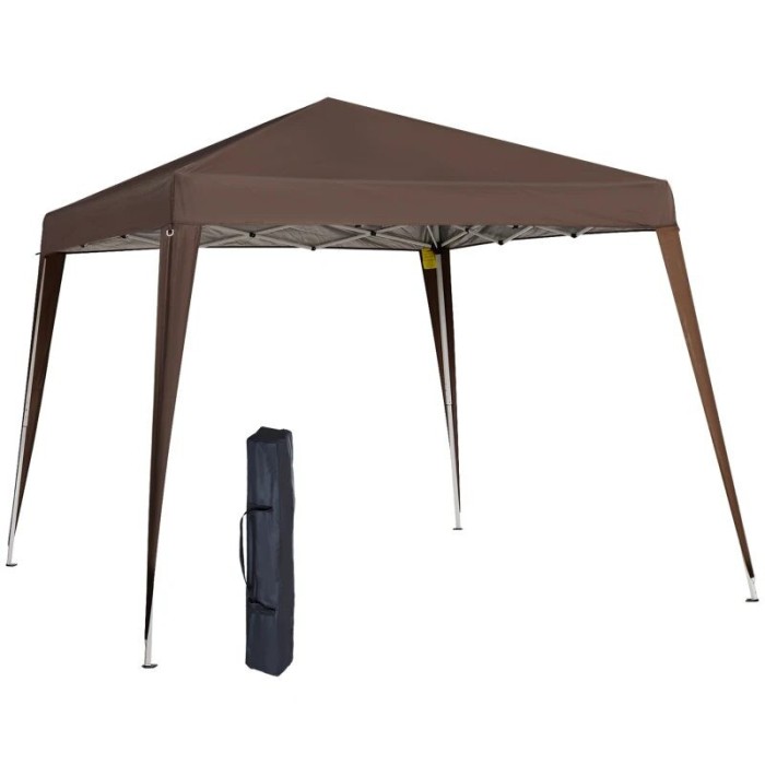 Pavilion pentru gradina/terasa, cadru otel, material Oxford, pliabil, cafeniu, 2.97x2.97x2.5 m