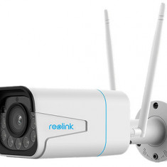 Camera supraveghere WiFi, Reolink RLC-511WA, 5 MP, zoom optic 5x, detectare persoana/vehicul, vedere nocturna color, notificari Push pe telefon, slot