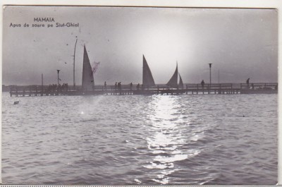 bnk cp Mamaia -Apus de soare pe Siut-Ghiol - circulata foto