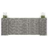 Jardiniera gabion &icirc;n forma de H, 260 x 40 x 100 cm, sarma otel GartenMobel Dekor