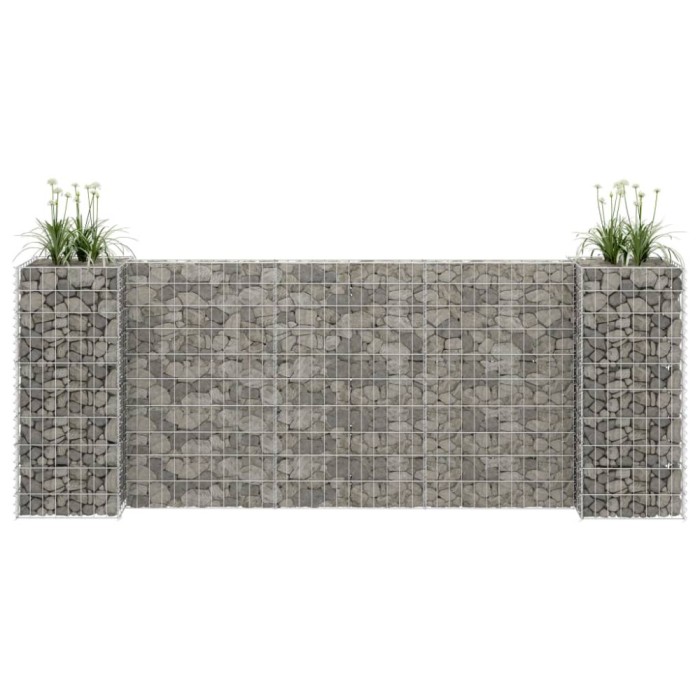 vidaXL Jardinieră gabion &icirc;n formă de H, 260 x 40 x 100 cm, s&acirc;rmă oțel 145661