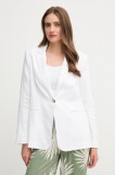 OUI sacou de in culoarea alb, un singur rand de nasturi, neted, 92927