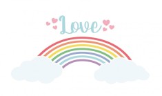 Sticker decorativ, Curcubeu , Multicolor, 72 cm, 4881ST-1 foto