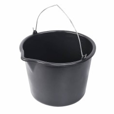 Galeata Plastic Sentosa cu Maner Sarma Zincata 16 L, Neagra, Galeata pentru Zugravit, Galeata Plastic pentru Constructii, Galeti Plastic pentru Constr foto