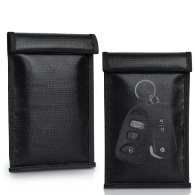 Husa pentru Carduri, Chei si Bani, RFID, 14x9cm - Techsuit (AF4) - Black foto