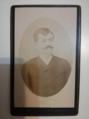 Foto CDV Feistmantel, Cluj, Koloszvar, portret bărbat, atelier rar foto