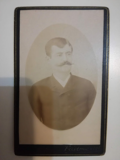 Foto CDV Feistmantel, Cluj, Koloszvar, portret bărbat, atelier rar