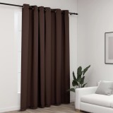 Perdea opaca, aspect panza, cu ocheti, gri taupe, 290x245 cm GartenMobel Dekor, vidaXL