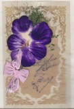 bnk cp Franta - Felicitare interbelica - handmade