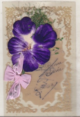 bnk cp Franta - Felicitare interbelica - handmade foto