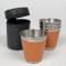 Set 4 pahare Inox cu Husa din Piele