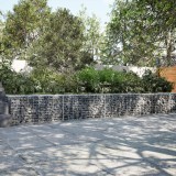 VidaXL Coș gabion cu capac, argintiu, 400x50x50 cm, fier galvanizat
