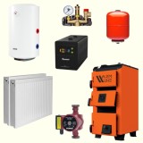 Pachet Centrala WarmLine 16kW (140-150m&sup2;) + Boiler Ferroli 100L, Vas Expansiune 35L, Pompa Ferro, Radiator Otel T22 600x1200 &amp; UPS