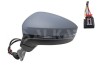 Oglinda usa exterioara VW Tiguan, 05.2016-, partea Stanga, reglare electrica; grunduit; incalzit; sticla asferica; 6 pini; cu lampa indicatoare LED,